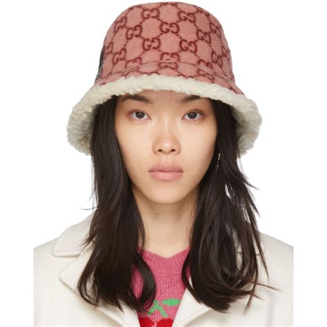 pink gucci hat ny|gucci pink wool bucket hat.